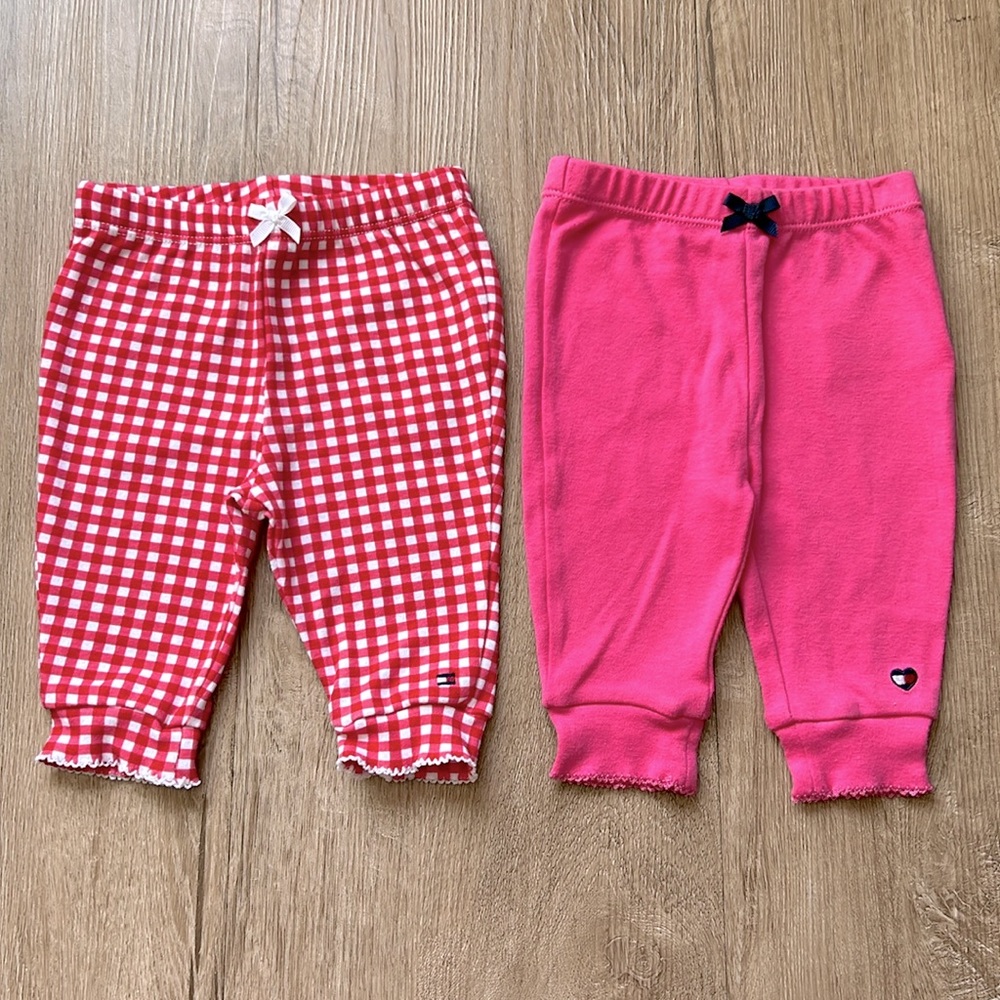 Tommy Hilfiger Babygirl Leggings in Pink & Gingham Size 0-3 Months
